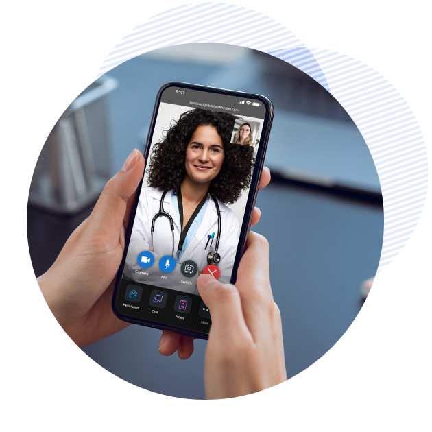 patient holding a device