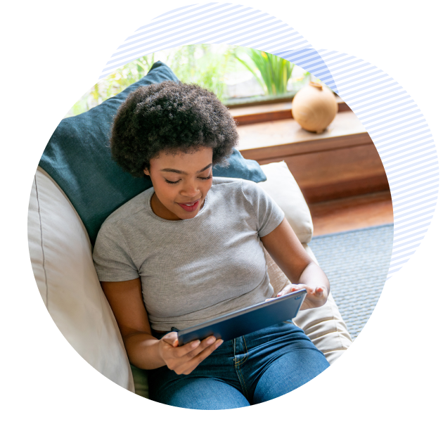 happy patient connecting with her provider