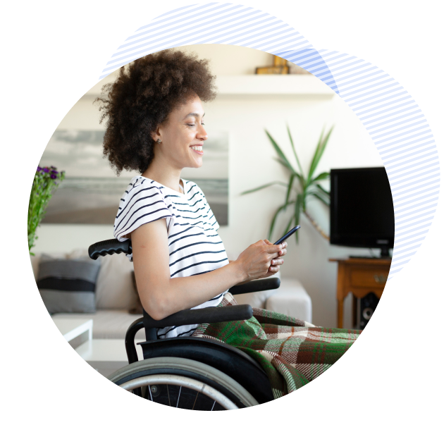 patient in a wheelchair using automated care