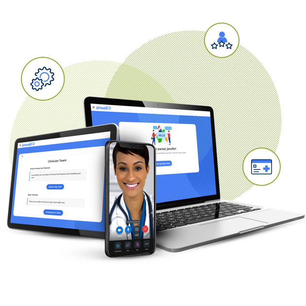 Devices with green circles